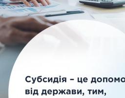 Субсидія – це допомога від держави, тим, хто цього потребує